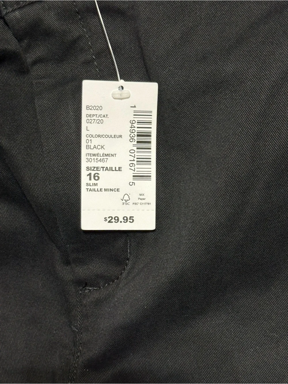 🆕 The Children's Place Black Slim Straight Pants